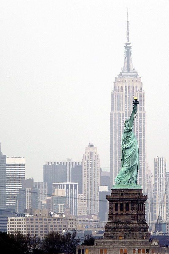 La Estatua de la Libertad y el Empire State Building