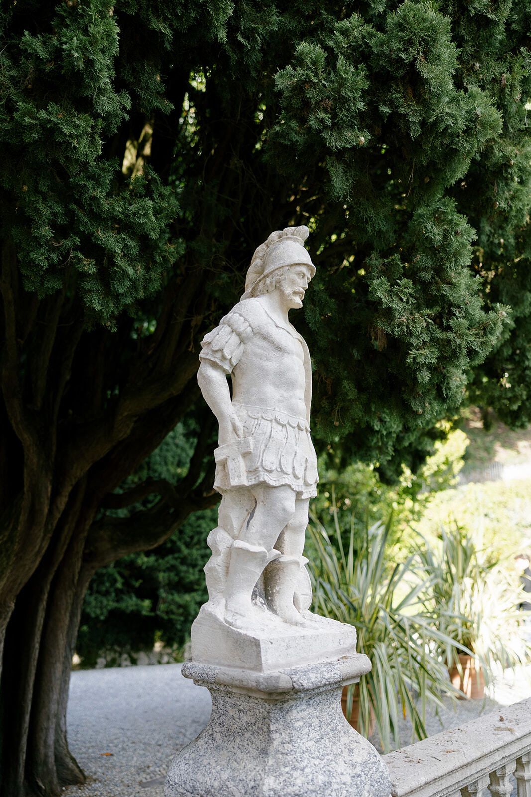 Classical statue in the gardens of Villa Pizzo